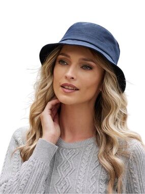 Irish Linen Bucket Hat Blue Size Large Hand Tailored Irish Hats Castlebar